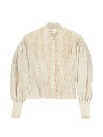 Fortela Arlette Lace-embroidered Blouse In Neutral