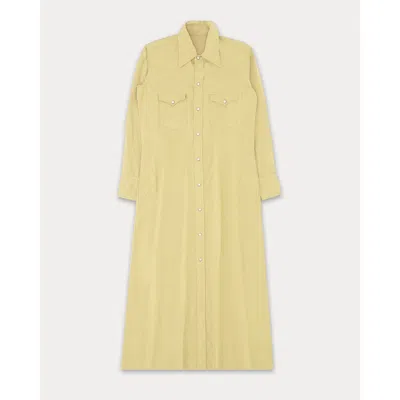 Fortela Arley Cotton Shirt Dress In Yellow