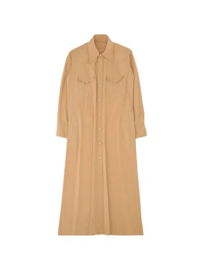 Fortela Arley Cotton Shirt Dress In Nude