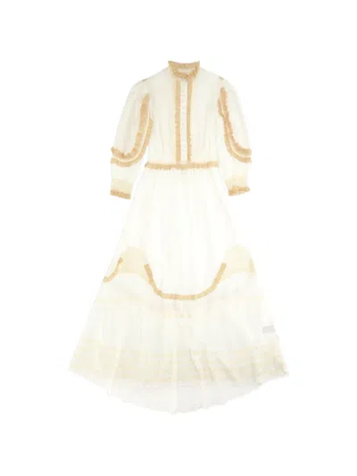 Fortela Astrid Broderie Anglaise Lace Maxi Dress In White