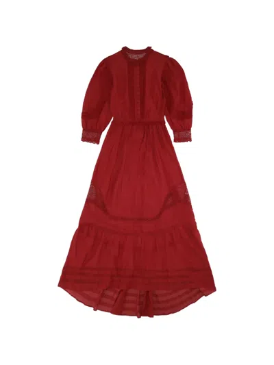 Fortela Astrid Lace-trim Asymmetric Dress In Red