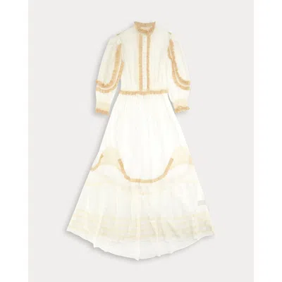 Fortela Astrid Muslin Broderie Anglaise Lace Dress In White