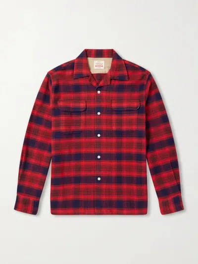 Fortela Baker Camp-collar Checked Cotton Shirt In Red