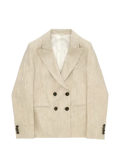 Fortela Bastien Double-breasted Blazer In Neutral