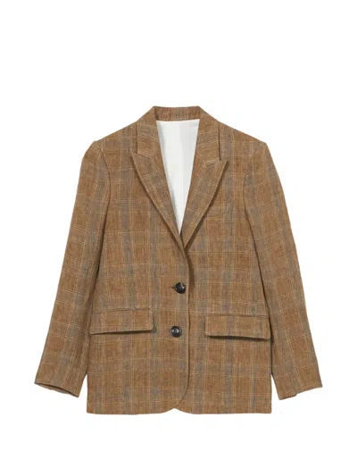 Fortela Bella Checked Blazer In Brown