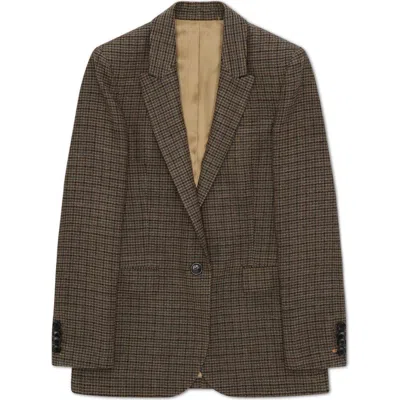 Fortela Bella Classic Check Jacket In Brown