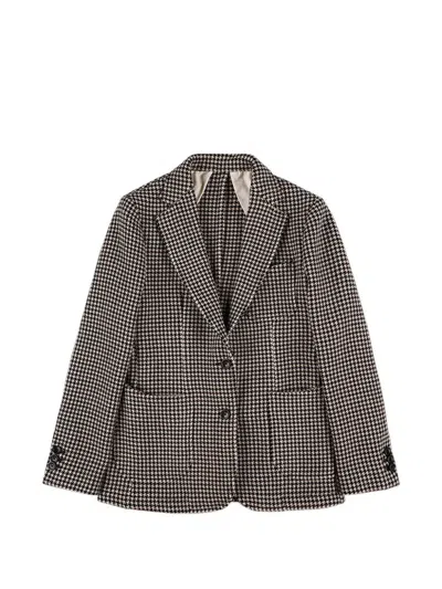 FORTELA BENJAMIN HOUNDSTOOTH-PATTERN SINGLE-BREASTED BLAZER