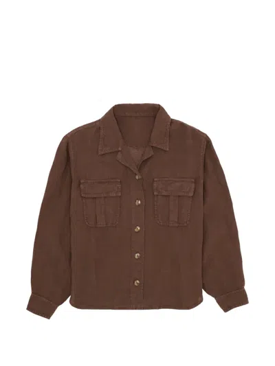 Fortela Bia Chest-pocket Shirt In Brown