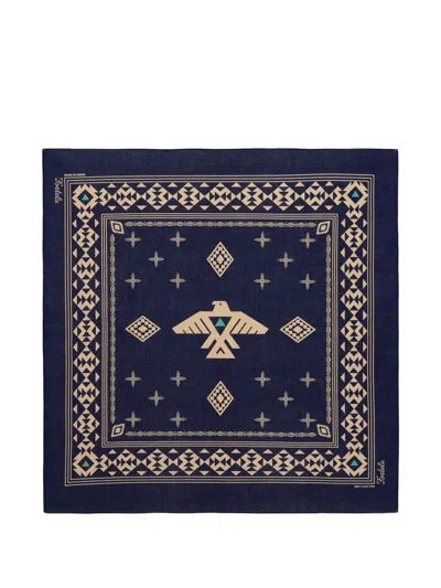 Fortela Bird-motif Bandana In Blue