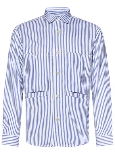 Fortela Blue And White Striped Cotton Shirt