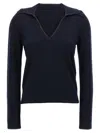 Fortela Blue V Neck Sweater In Blue