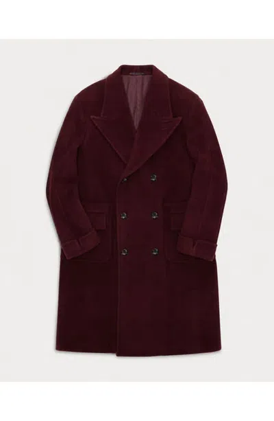 Fortela Bogart Double-breasted Wool Coat In Burgundy