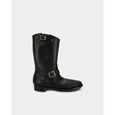 Fortela Engineer Buckle-fastening Leather Boots In Black