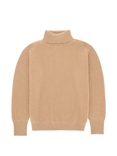 Fortela Brighton High-neck Ribbed Sweater In Neutral