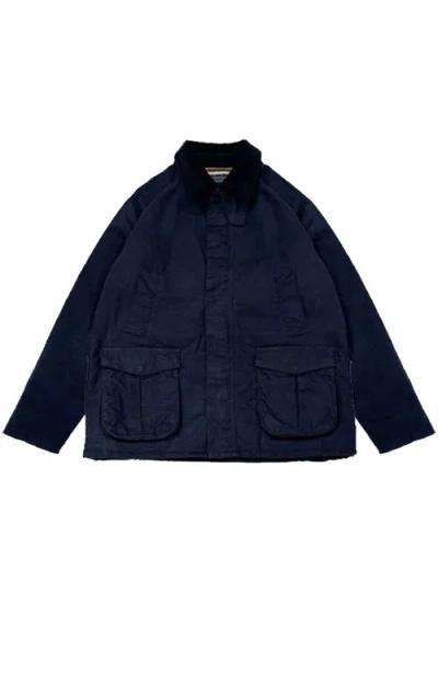 Fortela Bristol Corduroy-collar Jacket In Blue