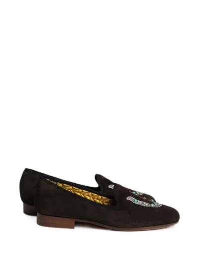 Fortela Broadway Horse Suede Slippers In Multi