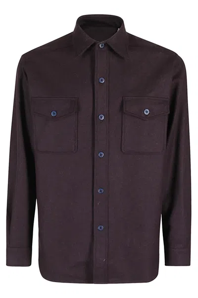 Fortela Burgundy Over Shirt In Black