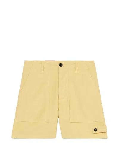 Fortela Button Pocket Shorts In Yellow