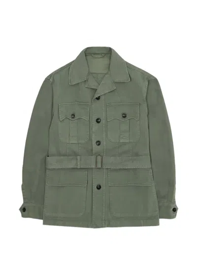 Fortela Clint Cotton Sahariana Jacket In Green