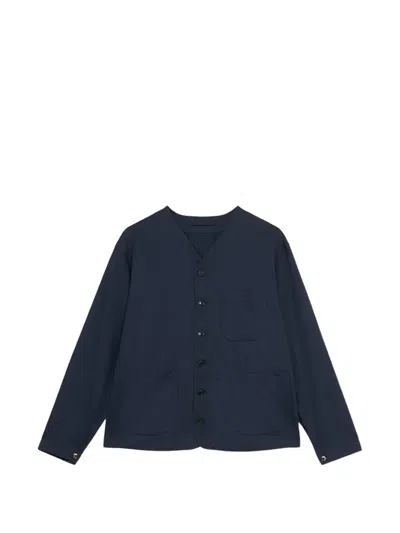 Fortela Buttoned Cotton Jacket In Blue