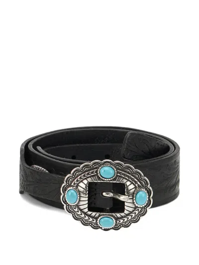 Fortela Cantona Leather Belt In Black