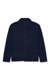 Fortela Navy Blue Cotton Knit Cardigan In Blue