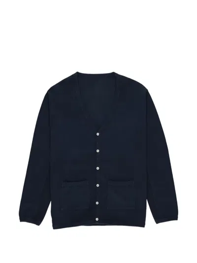 Fortela Cardy V-neck Pocket Cardigan In Blue
