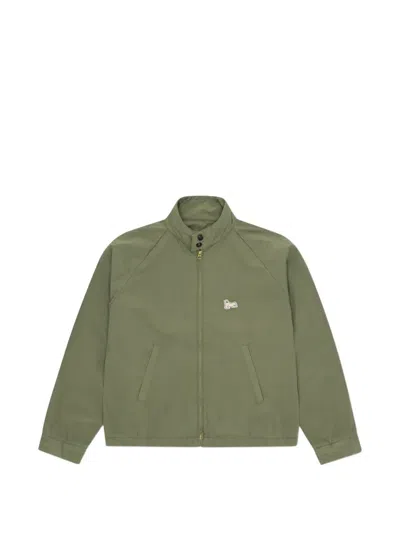 Fortela Carol Cotton Poplin Zip-up Jacket In Green