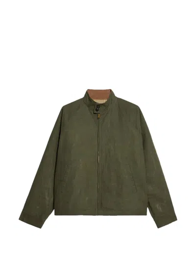 Fortela Carol Waxed Zip-up Jacket In Green