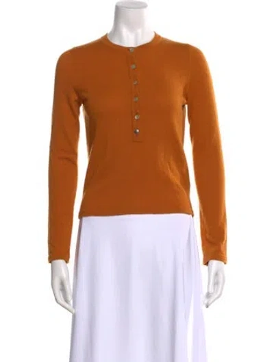Pre-owned Fortela Cashmere Crew Neck Sweater In Orange