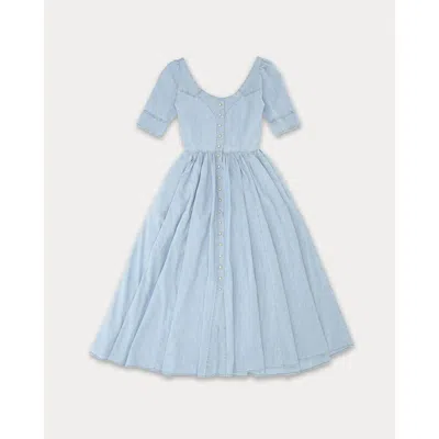 Fortela Chambray Dress In White