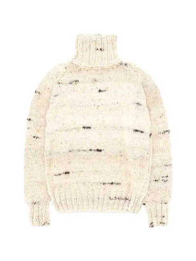 Fortela Merino Wool Turtleneck Pullover In White