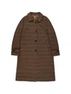 Fortela Check-pattern Single-breasted Coat In Brown