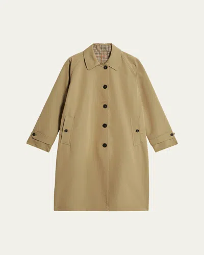 Fortela Check Reversible Wool Coat In Mix