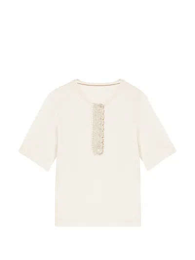 Fortela Cherry Crochet T-shirt In White