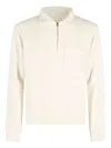 Fortela Chest-pocket Half-zipped Sweatshirt In White