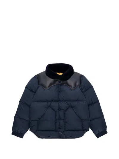Fortela Christy Shearling Collar Nylon Jacket In Blue