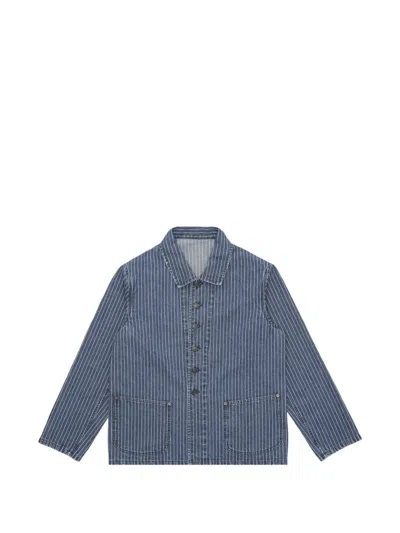 Fortela Clays Pinstripe Denim Jacket In Blue