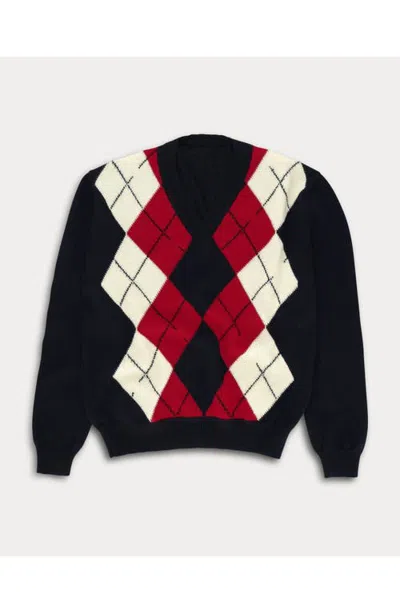 Fortela Cliff Diamond Pattern Wool Sweater In Multi