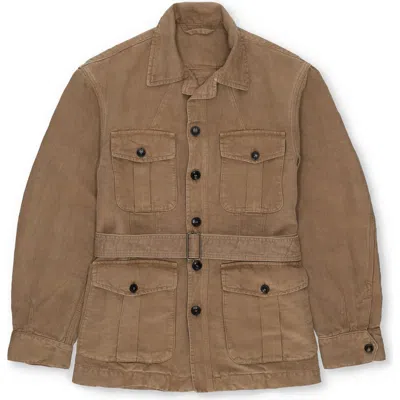 Fortela Clint Button Fastening Jacket In Brown