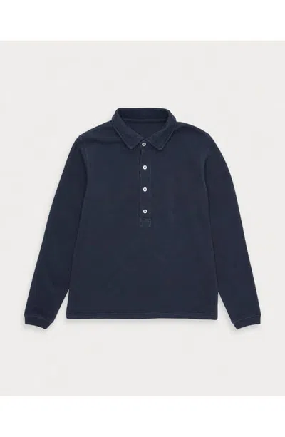 Fortela Columbia Fleece Jersey Polo In Blue