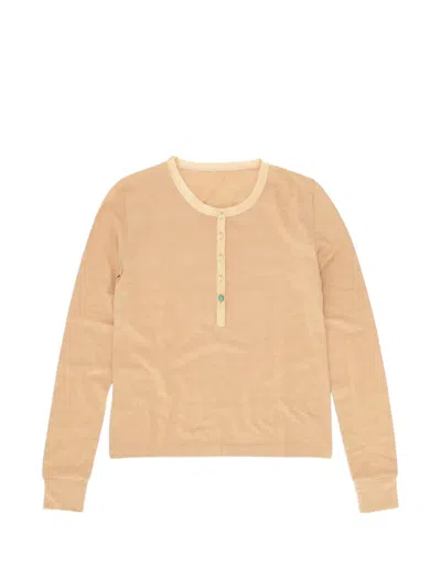 Fortela Coralie Serafino Silk-trim Long-sleeve T-shirt In Neutral