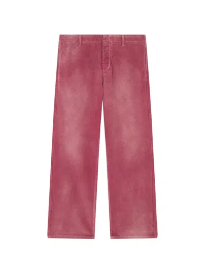Fortela Corduroy Chino Trousers In Burgundy