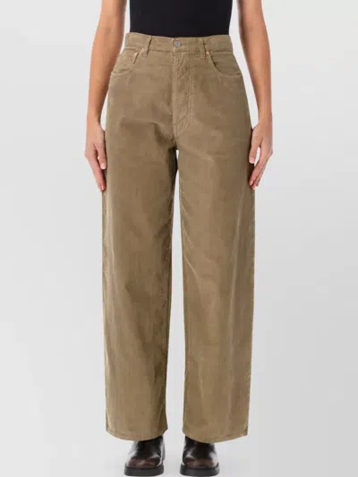 Fortela Corduroy High-rise Wide-leg Trousers In Neutral