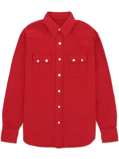 Fortela Cotton Satin Tex Shirt In Red