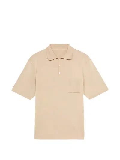 Fortela Cris Chest-pocket Ribbed Polo Shirt In Neutral
