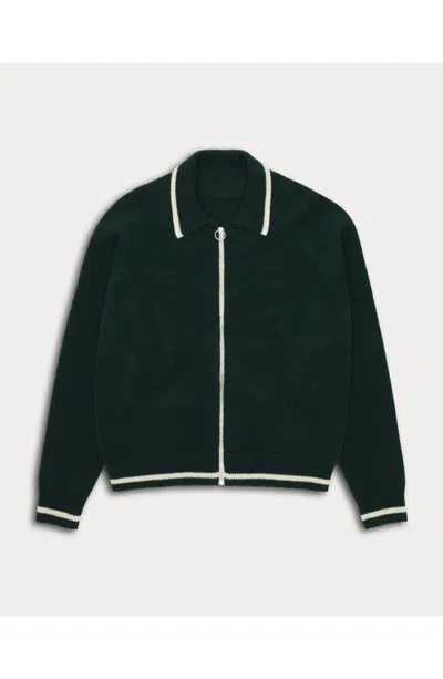 Fortela Crow Wool Zip-up Sweater In Green
