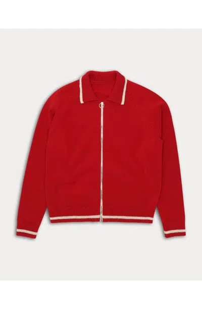 Fortela Crow Wool Zip-up Sweater In Red