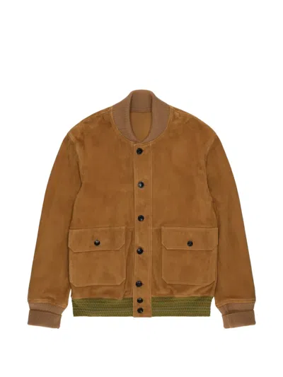 Fortela Cruiser Suede Bomber Jacket In Brown