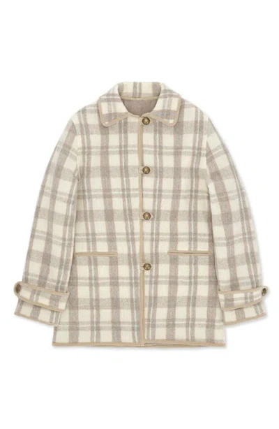 Fortela Danielle Plaid Wool Jacket In Brown